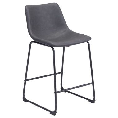 Zuo Modern Smart Counter Chair in Charcoal - Set of 2