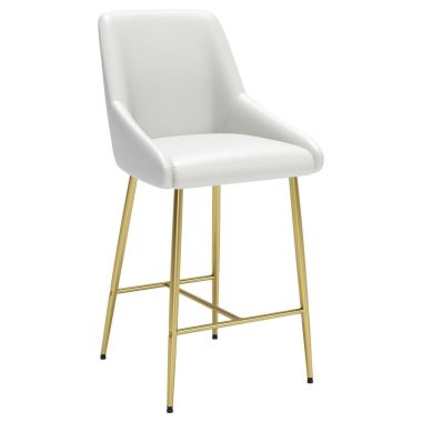 Zuo Modern Madelaine Counter Chair in White