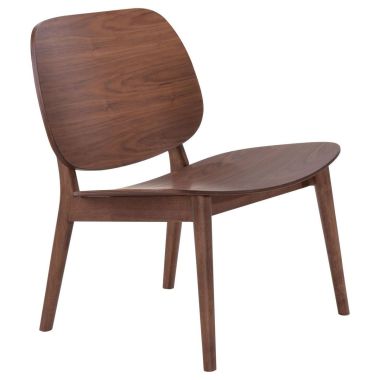 Zuo Modern Priest Lounge Chair in Walnut