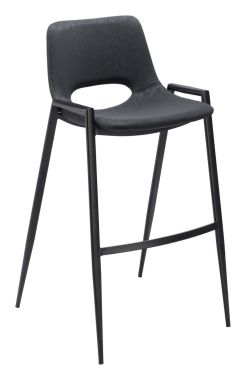 Zuo Modern Desi Barstool in Chair in Black - Set of 2