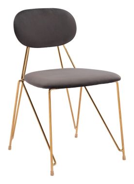 Zuo Modern Georges Dining Chair in Gray and Gold - Set of 2