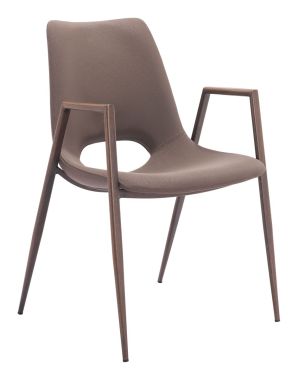 Zuo Modern Desi Dining Chair in Brown and Walnut - Set of 2