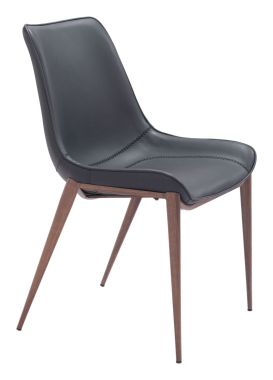 Zuo Modern Magnus Dining Chair in Black and Walnut - Set of 2