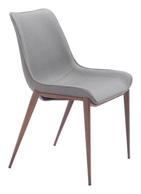 Zuo Modern Magnus Dining Chair in Slate Gray and Walnut - Set of 2