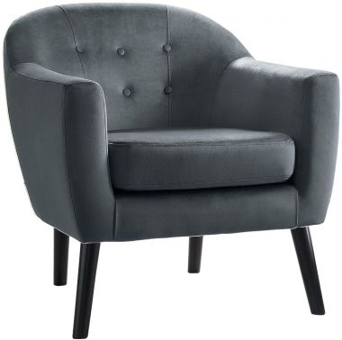 Homelegance Quill Accent Chair in Gray Velvet