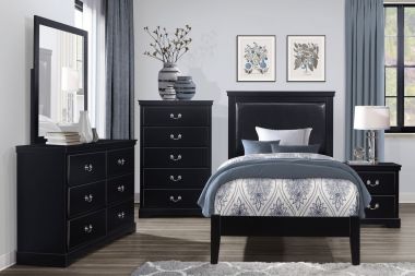 Homelegance Seabright 4pc Twin Bedroom Set in Black