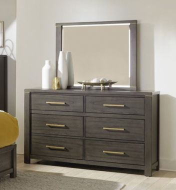 Homelegance Scarlett Dresser with Mirror in Brownish Gray