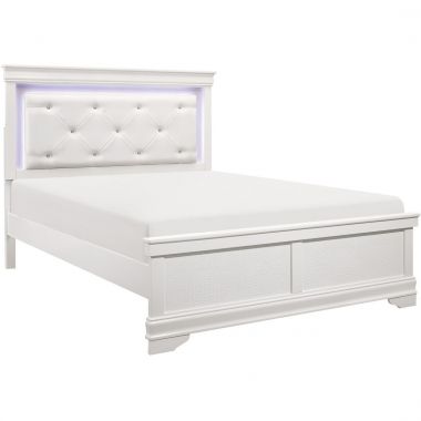 Homelegance Lana California King Bed with LED Lighting in White
