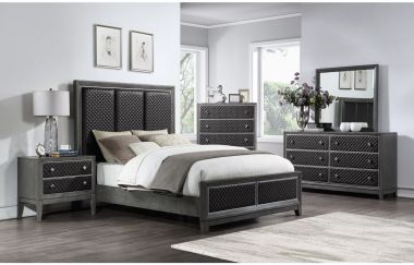 Homelegance West End 4pc Queen Bedroom Set in Wire-Brushed Gray