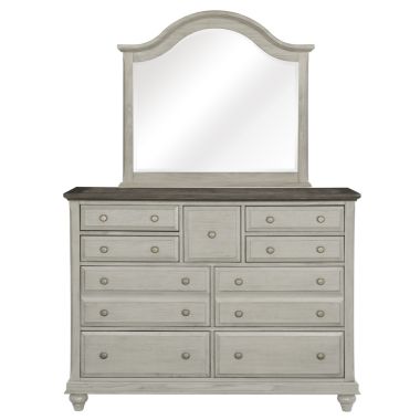 Homelegance Mossbrook Dresser with Mirror in Dark Brown and Light Gray