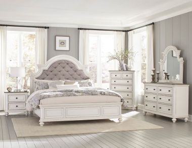Homelegance Baylesford 4pc California King Bedroom Set in Antique White
