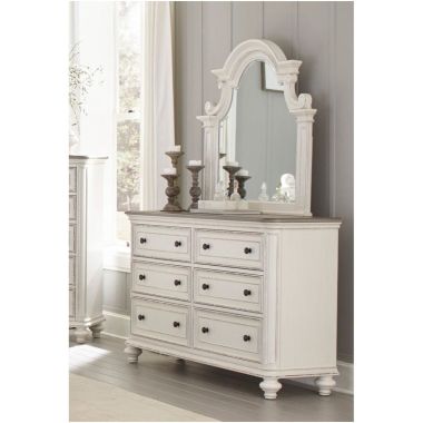 Homelegance Baylesford Dresser with Mirror in Antique White
