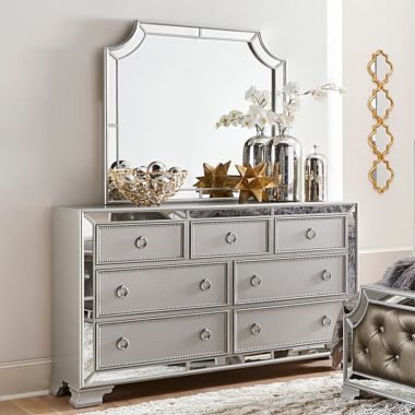Homelegance Avondale Dresser with Mirror in Silver