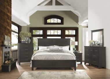 Homelegance Blaire Farm 4pc Full Bedroom Set in Charcoal Gray