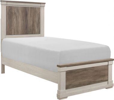 Homelegance Arcadia Twin Bed in White/Weathered Gray