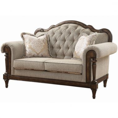Homelegance Heath Court Loveseat with 2 Pillows in Multi-Color