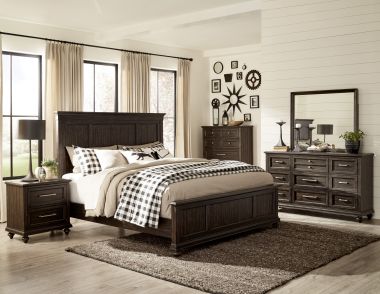 Homelegance Cardano 4pc Queen Bedroom Set in Driftwood Charcoal