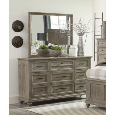 Homelegance Cardano Dresser with Mirror in Driftwood Light Brown