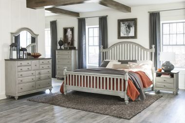 Homelegance Mossbrook 4pc Eastern King Bedroom Set in Light Gray