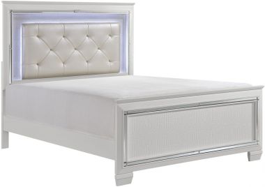 Homelegance Allura Eastern king Bed, LED Headboard in White