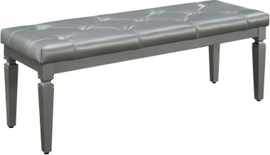Homelegance Allura Bed Bench in Silver