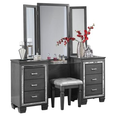 Homelegance Allura Vanity Dresser with Mirror in Gray