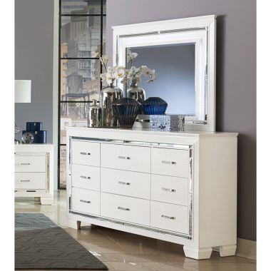 Homelegance Allura Dresser with Mirror in White