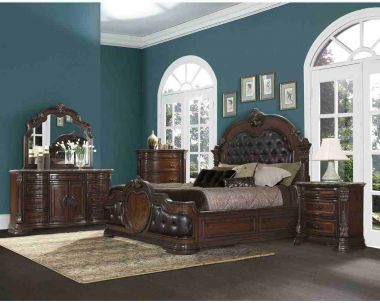 Homelegance Antoinetta 4pc Eastern King Bedroom Set in Dark Brown