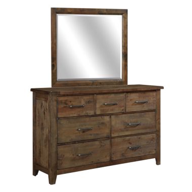 Homelegance Jerrick Dresser with Mirror in Rustic Burnished Wood