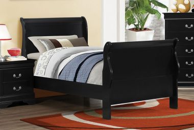 Coaster Louis Philippe Full Sleigh Panel Bed in Black