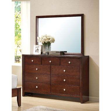 ACME Ilana Dresser with Mirror in Brown Cherry