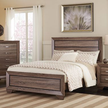 Coaster Kauffman Queen Bed with Panel Design in Washed Taupe
