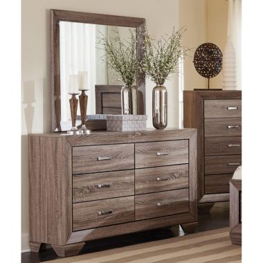Coaster Kauffman Dresser with Mirror in Washed Taupe