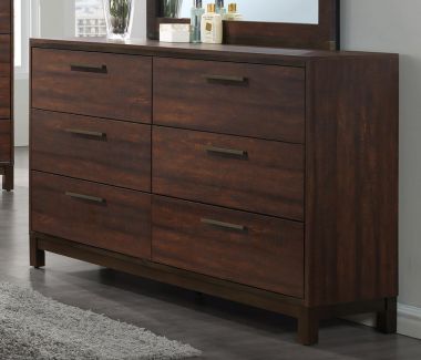 Coaster Edmonton Dresser with Six Dovetail Drawers in Rustic Tobacco