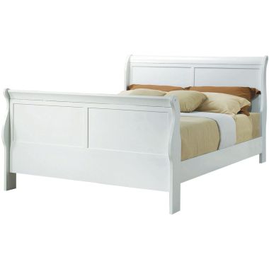 Coaster Louis Philippe Queen Sleigh Panel Bed in White