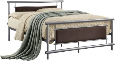 Homelegance Gavino Full Metal Platform Bed, Silver Frame