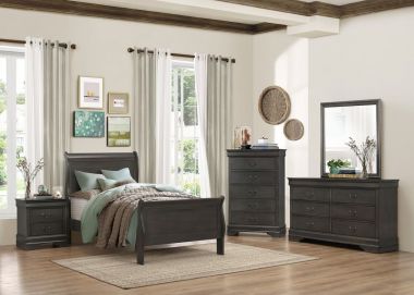 Homelegance Mayville Full Sleigh Bed in Stained Grey