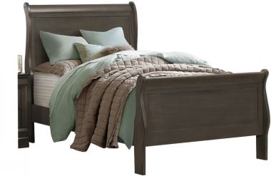 Homelegance Mayville Twin Sleigh Bed in Stained Grey