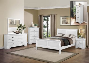 Homelegance Mayville 4pc Twin Bedroom Set in Burnished White