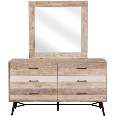Coaster Marlow 6-Drawer Dresser with Mirror in Rough Sawn Multi