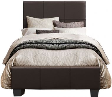 Homelegance Lorenzi Full Upholstered Platform Bed in Dark Brown