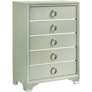 Coaster Salford 5-Drawer Chest in Metallic Sterling