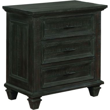 Coaster Atascadero 3-Drawer Nightstand in Weathered Carbon