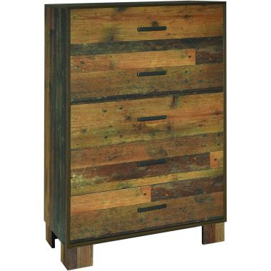 Coaster Sidney 5-Drawer Chest in Rustic Pine