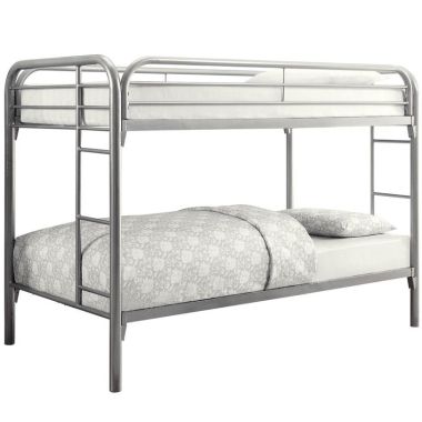 Coaster Morgan Twin Over Twin Bunk Bed in Silver