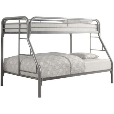 Coaster Morgan Twin Over Full Bunk Bed in Silver