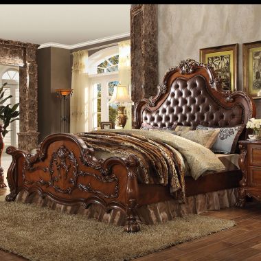 ACME Dresden Queen Furniture Bedroom Sets in Cherry Oak