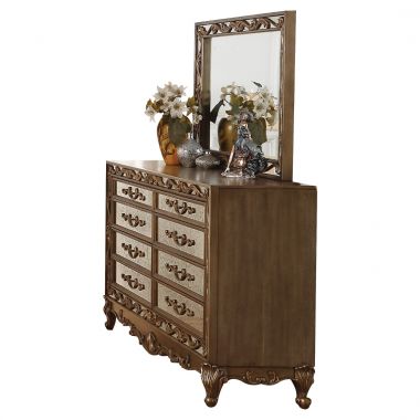 ACME Orianne Dresser with Mirror, Antique Gold