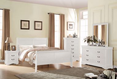 ACME Furniture Louis Philippe 4Pc California King Sleigh Bedroom Sets in White