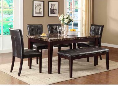 Homelegance Teague 6pc  Dining Table Set in Espresso